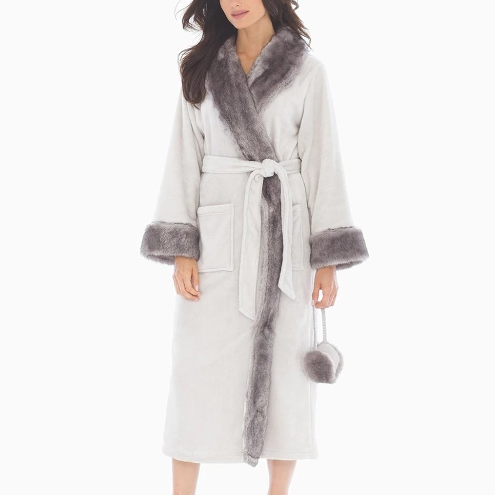 SOMA Luxe Faux Fur Robe Lunar, Size L/XL